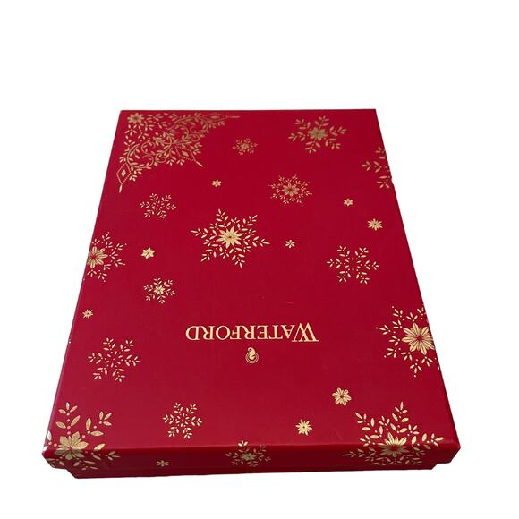 WATERFORD Crystal Christmas Tree Candy Dish Tray in Holiday Red Gift Box NEW - Picture 10 of 16